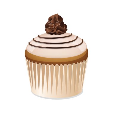 Beyaz bir arka plan üzerinde izole cupcake simgesi.