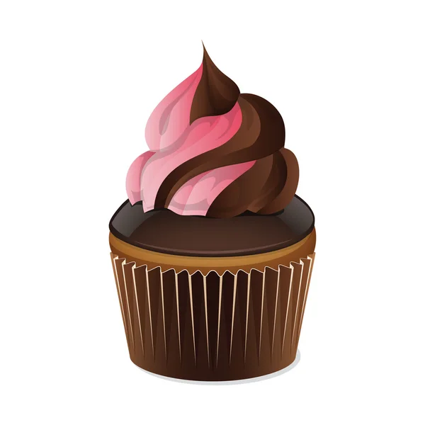 Cupcake Icono aislado sobre un fondo blanco . — Vector de stock