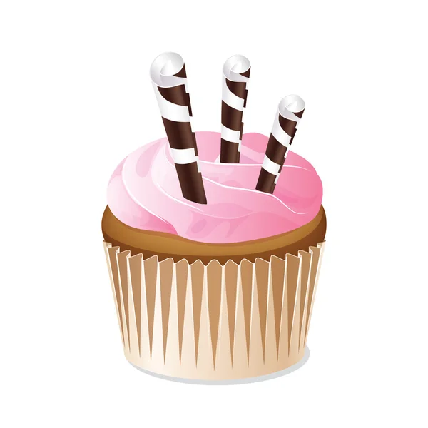 Cupcake Icono aislado sobre un fondo blanco . — Vector de stock