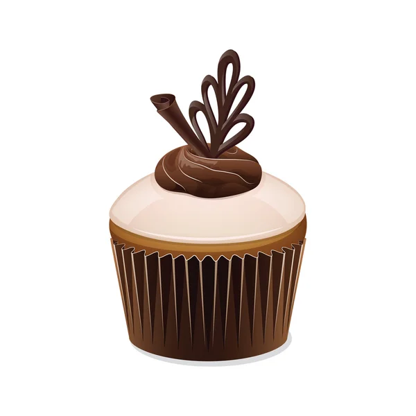 Cupcake Icono aislado sobre un fondo blanco . — Vector de stock