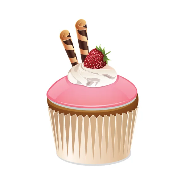 Cupcake Ícone isolado em um fundo branco . — Vetor de Stock