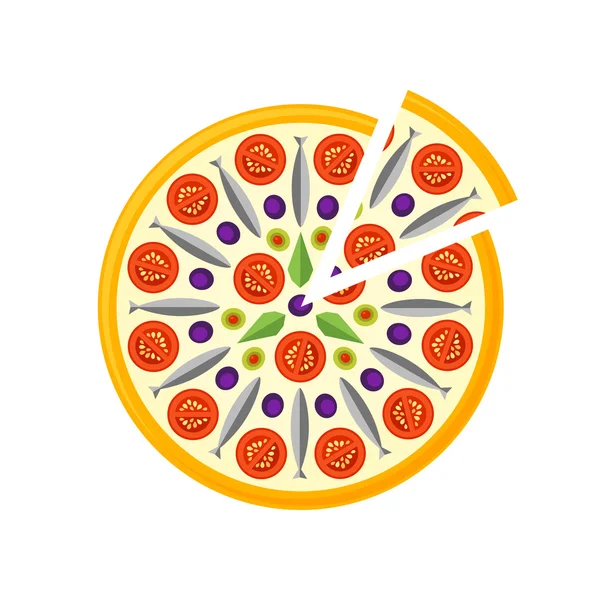 Icono de Pizza aislado sobre fondo blanco . — Vector de stock