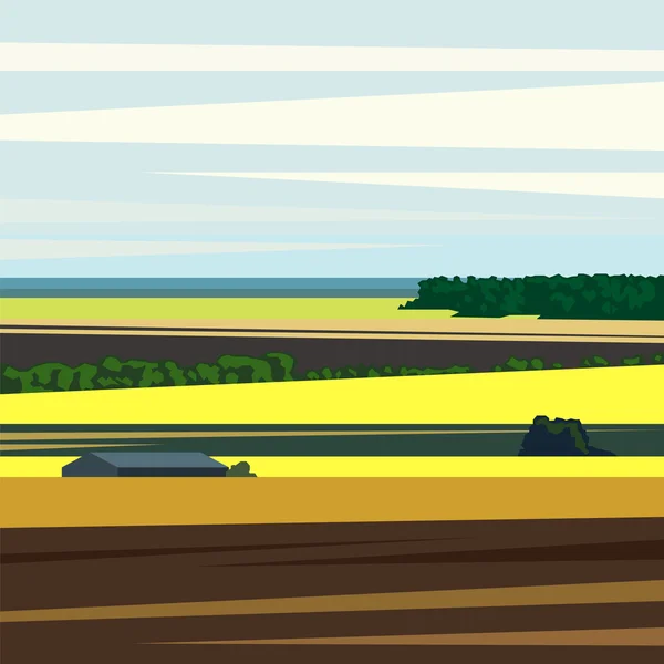Paysage rural géométrique . — Image vectorielle