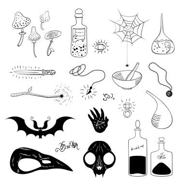 Set büyülü aksesuarları.