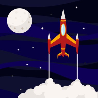 Roketli bir arkaplan.