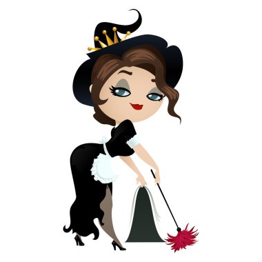 Beyaz arka plan üzerinde izole cadı.