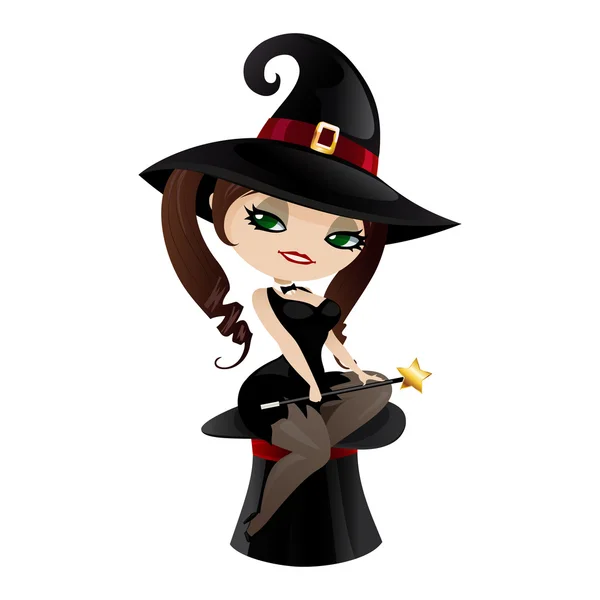 Witch isolated on white background. — Stock Vector