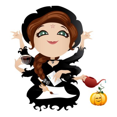 Beyaz arka plan üzerinde izole cadı.