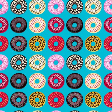 renkli Donuts seamless modeli.