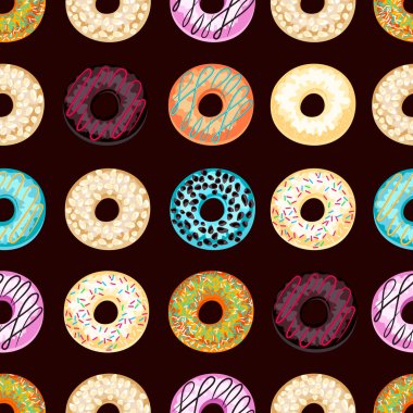 renkli Donuts seamless modeli.