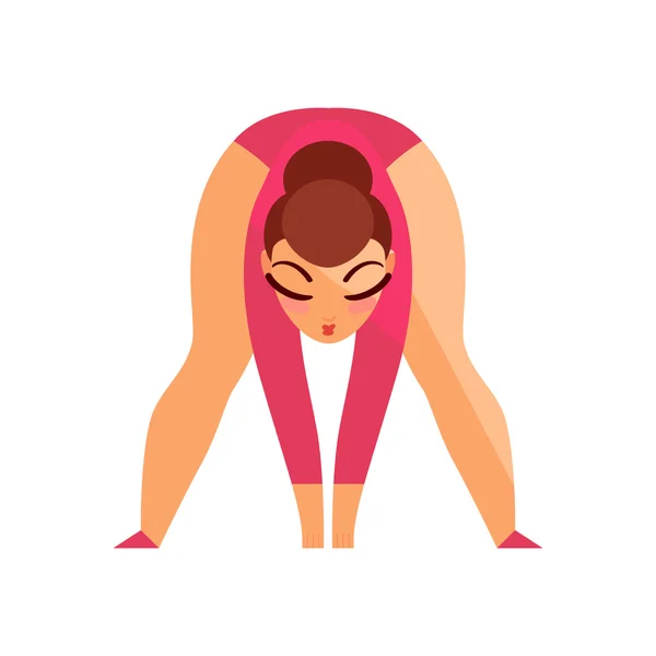 Beautiful girl gymnast isolated on a white background. — Stock Vector