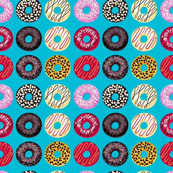 Renkli Donuts seamless modeli. — Stok Vektör