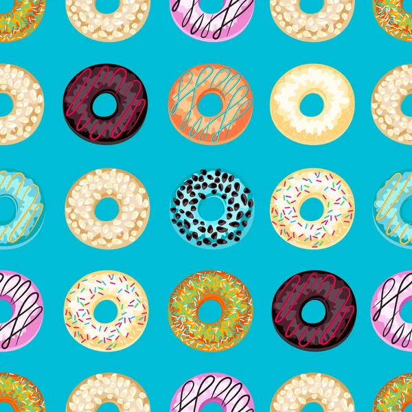 Renkli Donuts seamless modeli. — Stok Vektör
