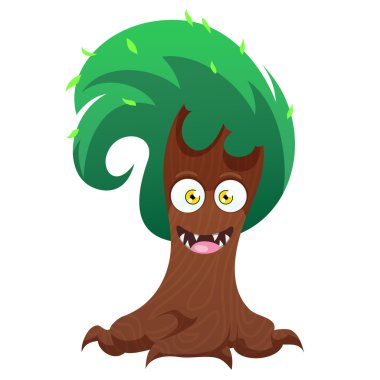 Ürkütücü ağaç beyaz arka plan üzerinde izole.