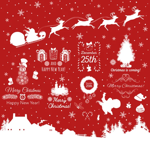 Set of Christmas labels. — Stock Vector