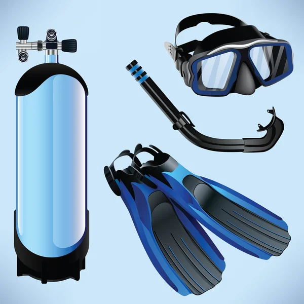 Conjunto de iconos de buceo — Vector de stock