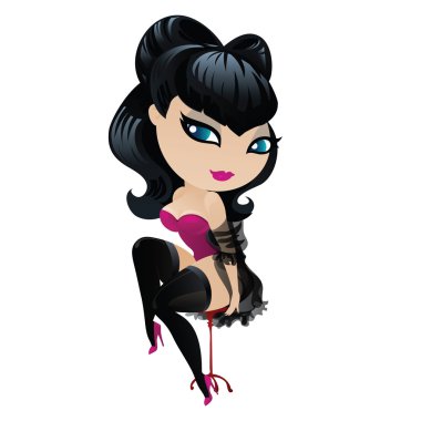 Pin-up tarzı ölümcül esmer