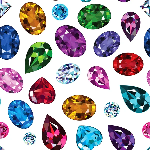 Pattern of colored gemstones — Stock Vector