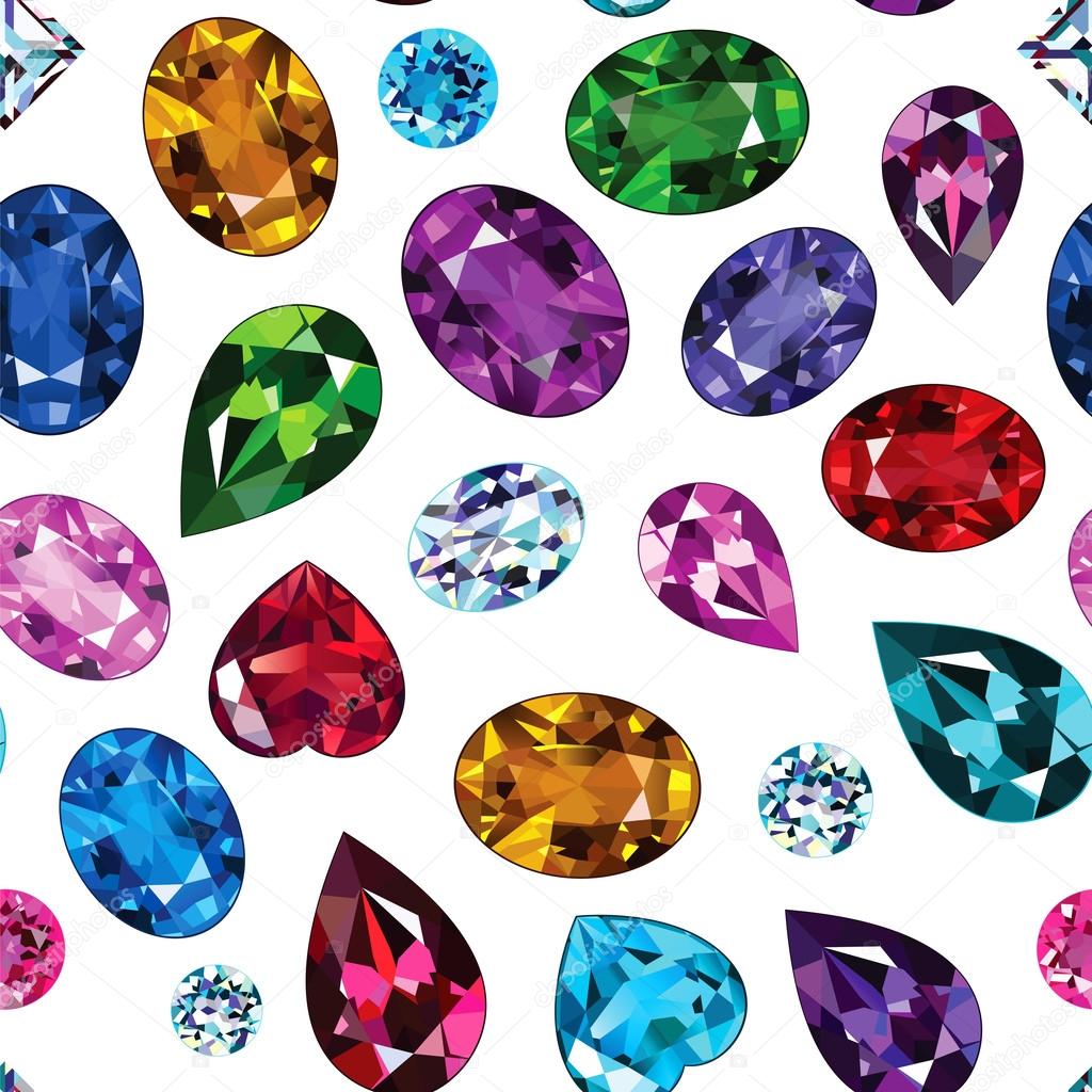 Pattern of colored gemstones