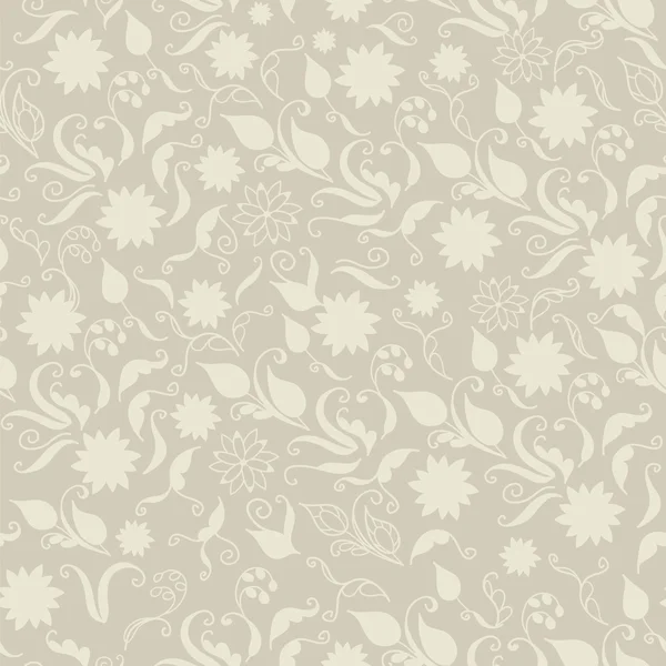 Seamless floral pattern hand-drawn in vintage style — Stock Vector