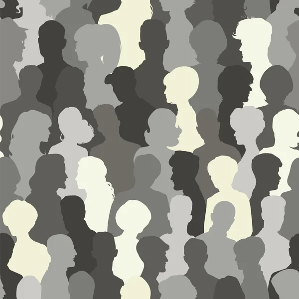 Seamless pattern of people silhouettes — Stock Vector