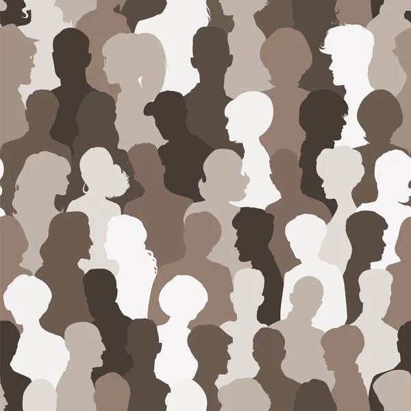 Seamless pattern of people silhouettes — Stock Vector