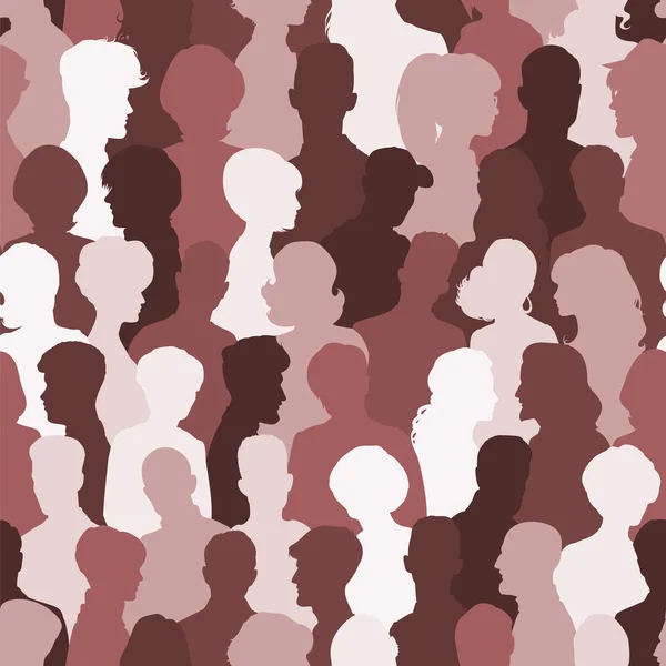 Seamless pattern of people silhouettes — Stock Vector