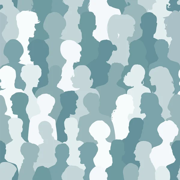 Seamless pattern of people silhouettes — Stock Vector