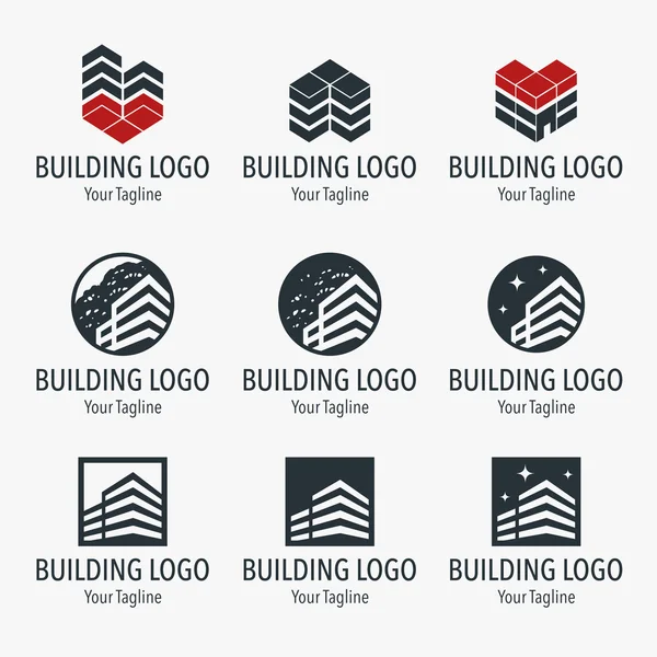 Набір будівельних логотипів . — стоковий вектор