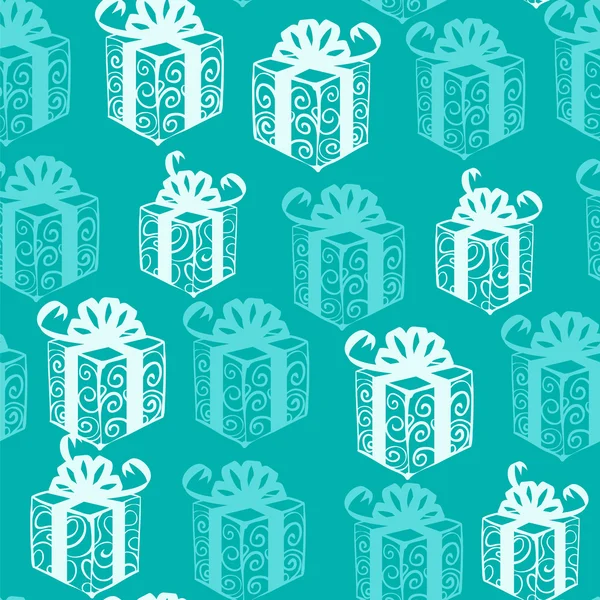 Seamless pattern of Christmas gifts in retro style. — Stock Vector