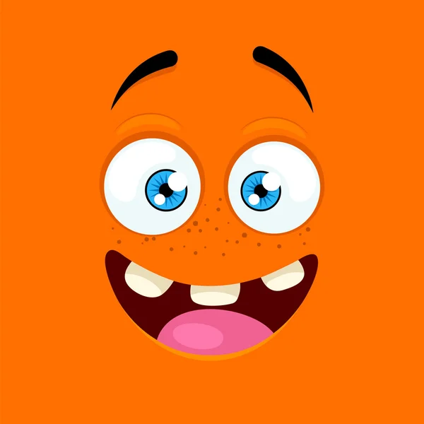 Cartoon face with an enthusiastic expression — Stock Vector