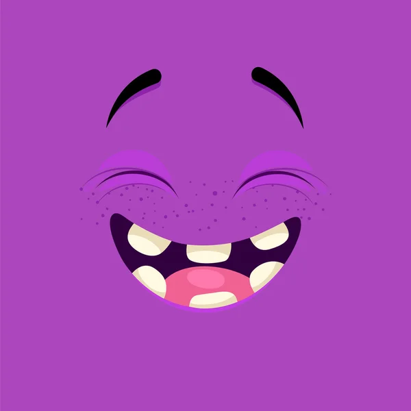 Cartoon face with a laughing expression — Stock Vector