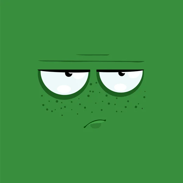 Cartoon face with a depressive expression — Stock Vector