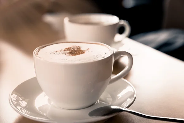 Tazza Caffè Una Tazza Cappuccino Stile Vintage — Foto Stock