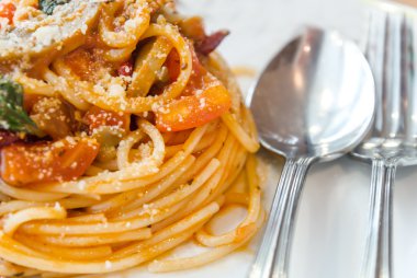 Domates soslu spagetti.