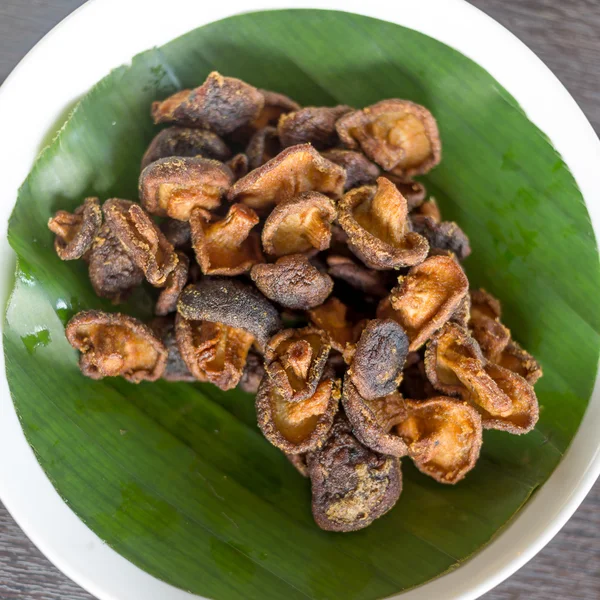 Thai style deep fried abalone mushrooms — Stock Photo, Image