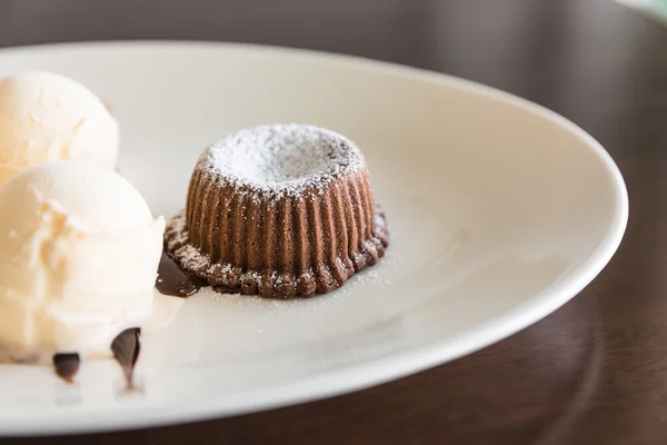 Chocolate lava cake set — Stock Photo, Image