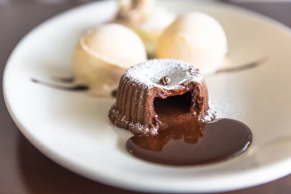 Chocolate lava cake set — Stock Photo, Image