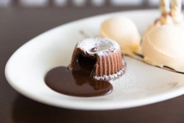 Conjunto de pastel de lava chocolate —  Fotos de Stock