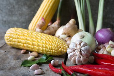 tom yum öğesi için yiyeceklerin sebze