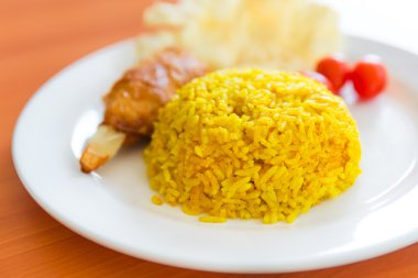 turmeric rice, Indonesian food clipart