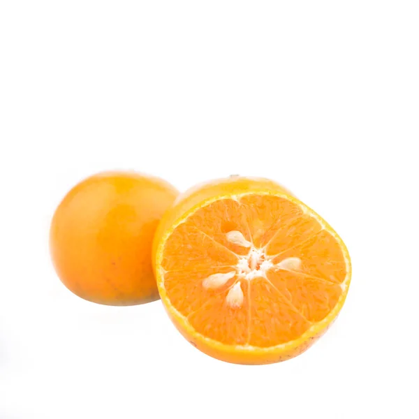 Orange fruits with half slice — Stock Photo, Image