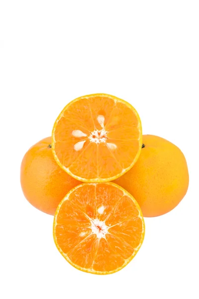 Gruppe von Orangen mit Hälften — Stockfoto