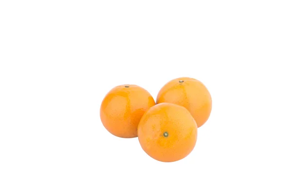 Three yellow tangerines Stock Image