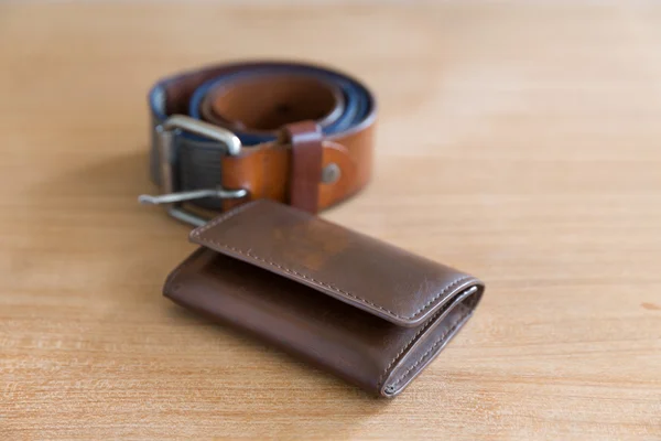 Still life with wallet and belt — Stock Photo, Image