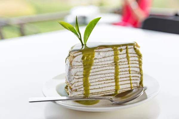 Gâteau de crêpe au thé vert — Photo