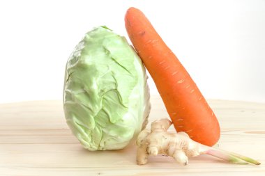 lahana, havuç ve zencefil