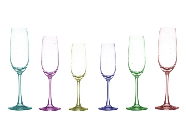 Color full wine glass set — Stock Photo, Image