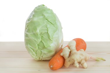 lahana, havuç ve zencefil