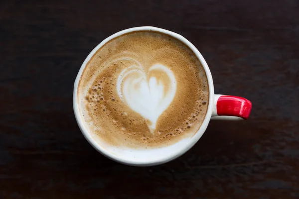 Latte art, heart latte froth — Stock Photo, Image